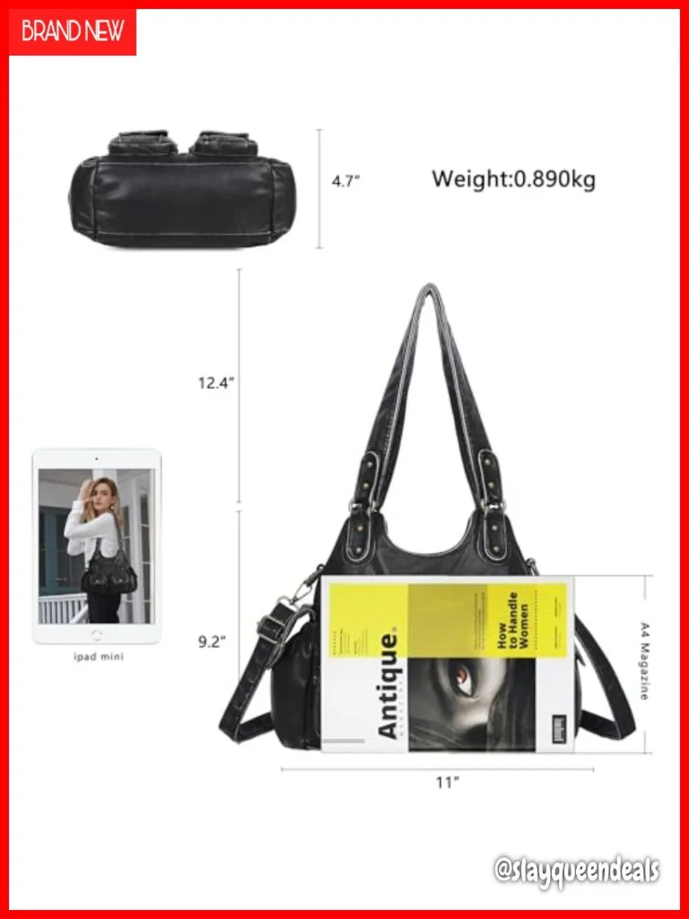 Women's Hobo Shoulder Bag Soft PU Leather Purse Crossbody Handbag